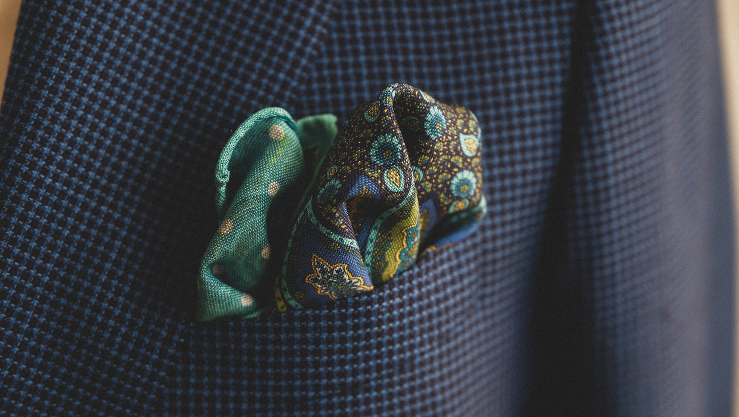 Turquoise Two-sided Pocket Square